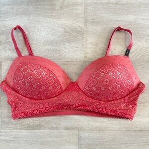 Victoria's Secret Red Lace Bralette Bra Large